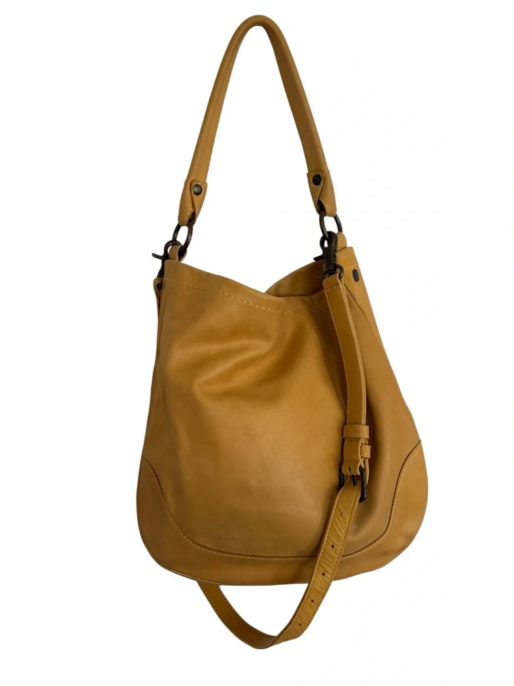 Frye Melissa Yellow Leather Large Hobo Bag